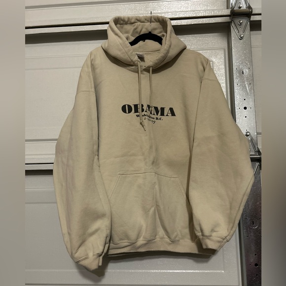 Vintage Obama 2009 Presidential Cream Hoodie Sweatshirt XL Inauguration Dreamer - Picture 3 of 14